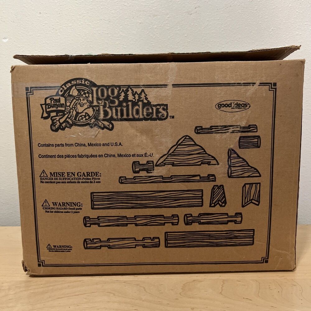 Vintage Paul Bunyan Log Builders Construction Set Fort Apache - Picture 3 of 6